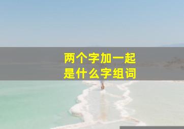 两个字加一起是什么字组词