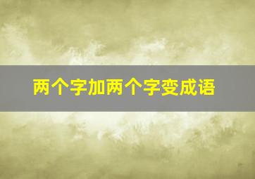 两个字加两个字变成语