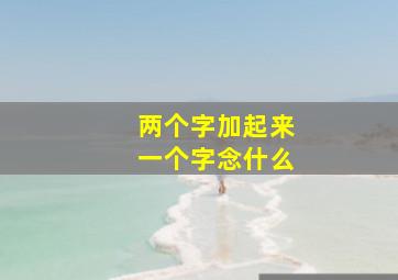 两个字加起来一个字念什么