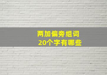 两加偏旁组词20个字有哪些