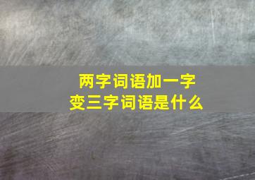 两字词语加一字变三字词语是什么