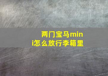 两门宝马mini怎么放行李箱里