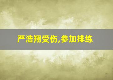 严浩翔受伤,参加排练