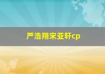 严浩翔宋亚轩cp