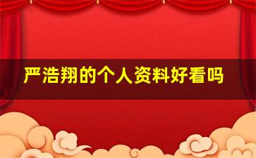 严浩翔的个人资料好看吗