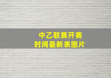 中乙联赛开赛时间最新表图片