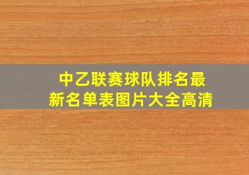 中乙联赛球队排名最新名单表图片大全高清