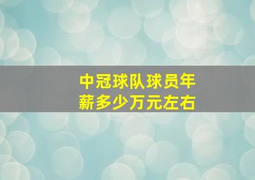 中冠球队球员年薪多少万元左右