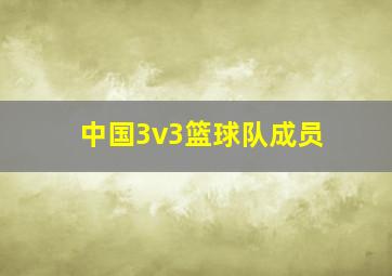 中国3v3篮球队成员