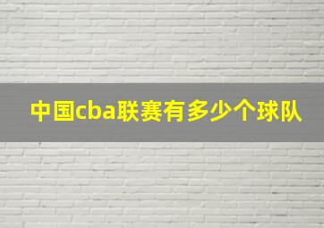 中国cba联赛有多少个球队