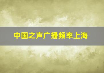 中国之声广播频率上海