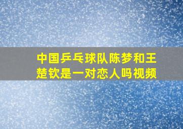 中国乒乓球队陈梦和王楚钦是一对恋人吗视频