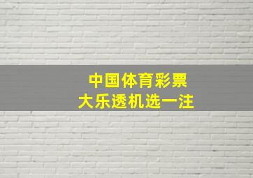 中国体育彩票大乐透机选一注