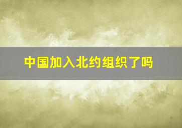 中国加入北约组织了吗