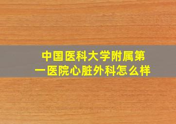 中国医科大学附属第一医院心脏外科怎么样