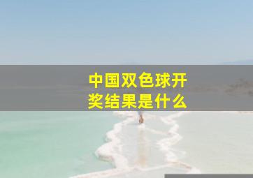 中国双色球开奖结果是什么