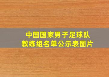 中国国家男子足球队教练组名单公示表图片