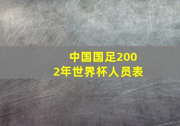 中国国足2002年世界杯人员表