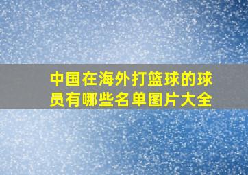 中国在海外打篮球的球员有哪些名单图片大全