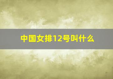 中国女排12号叫什么