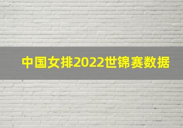 中国女排2022世锦赛数据