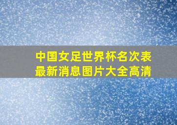 中国女足世界杯名次表最新消息图片大全高清