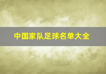 中国家队足球名单大全