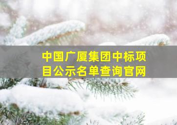 中国广厦集团中标项目公示名单查询官网