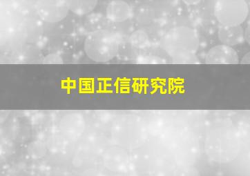 中国正信研究院