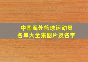 中国海外篮球运动员名单大全集图片及名字