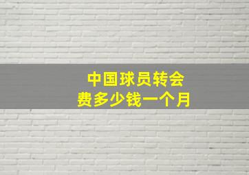 中国球员转会费多少钱一个月