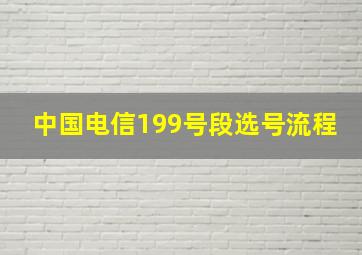 中国电信199号段选号流程