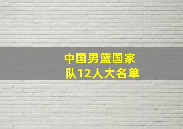 中国男篮国家队12人大名单