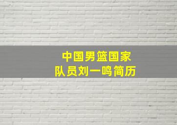 中国男篮国家队员刘一鸣简历