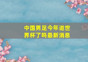 中国男足今年进世界杯了吗最新消息