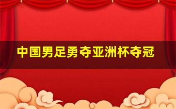 中国男足勇夺亚洲杯夺冠