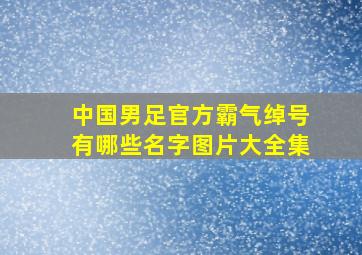 中国男足官方霸气绰号有哪些名字图片大全集