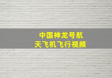 中国神龙号航天飞机飞行视频