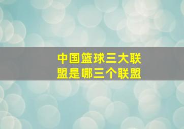 中国篮球三大联盟是哪三个联盟