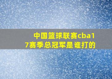 中国篮球联赛cba17赛季总冠军是谁打的