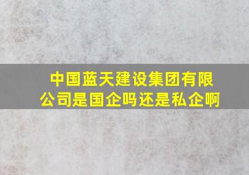 中国蓝天建设集团有限公司是国企吗还是私企啊