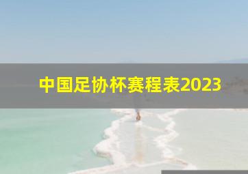 中国足协杯赛程表2023