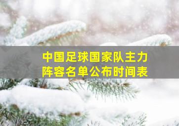 中国足球国家队主力阵容名单公布时间表