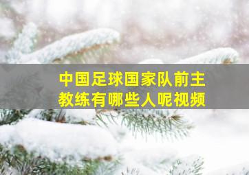 中国足球国家队前主教练有哪些人呢视频