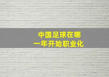 中国足球在哪一年开始职业化