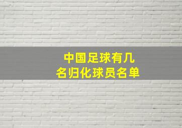 中国足球有几名归化球员名单