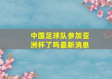 中国足球队参加亚洲杯了吗最新消息