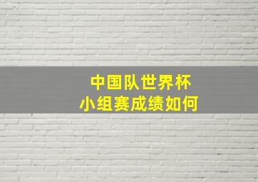 中国队世界杯小组赛成绩如何