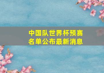 中国队世界杯预赛名单公布最新消息