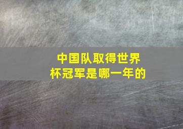 中国队取得世界杯冠军是哪一年的